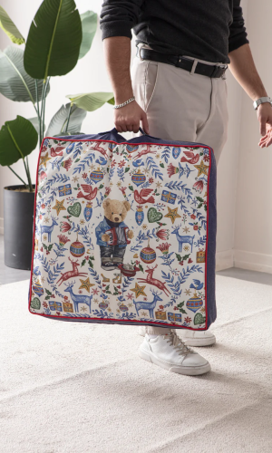 Kokina Premium Serisi Kare Yer Minder, 60x60cm, Ayıcık Desenli