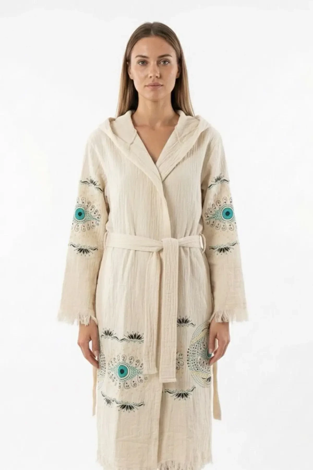 Turquoise Guardian – Çift Katlı Müslin Bornoz