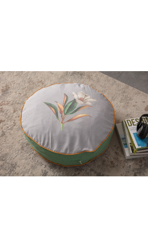 Yuvarlak Dekoratif Bahçe Minderi, Taşınabilir Balkon Pufu, 60 cm LİLYUM