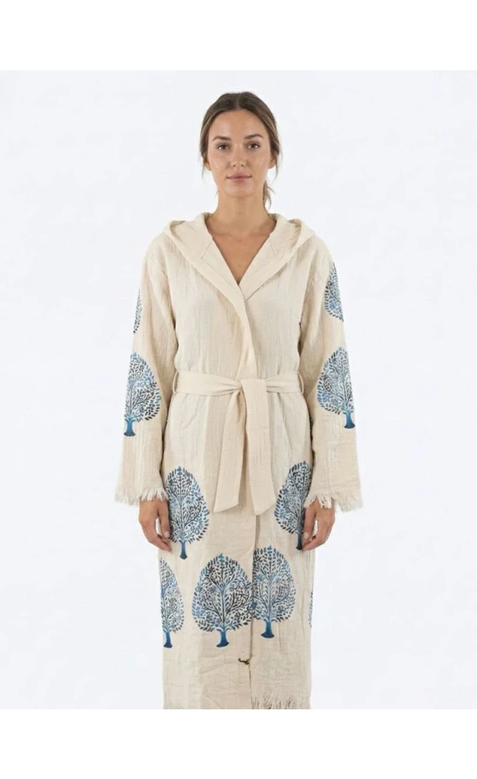 Blue Orchard – Çift Katlı Müslin Bornoz