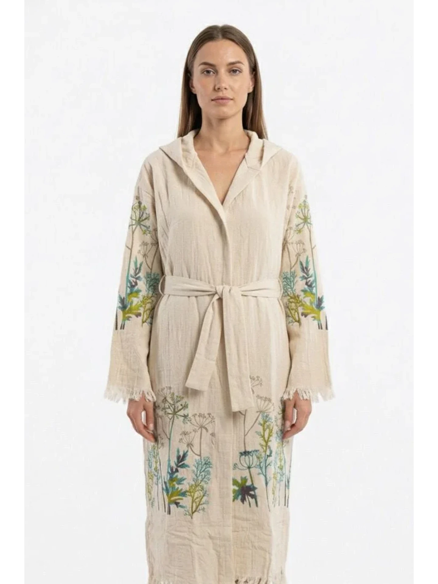 Botanical Breeze – Çift Katlı Müslin Bornoz