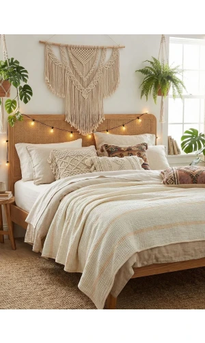 Champagne Lines – 6 Katlı Müslin Pike (Soft Bej Çizgili)