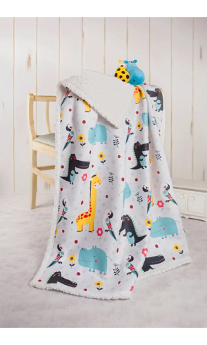 Fluffy Koyun Tüyü Bebek Battaniyesi 80x100 Cm Animal